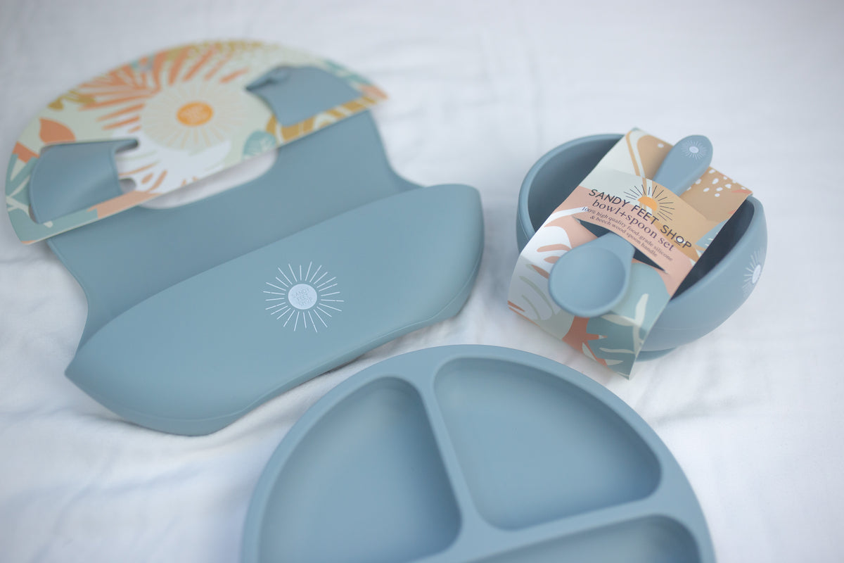 Silicone Feeding Bundle in Ocean Blue